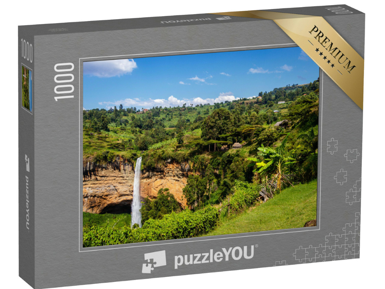 Puzzle 1000 Teile „Der dritte Wasserfall der berühmten Sipi-Fälle in Uganda“