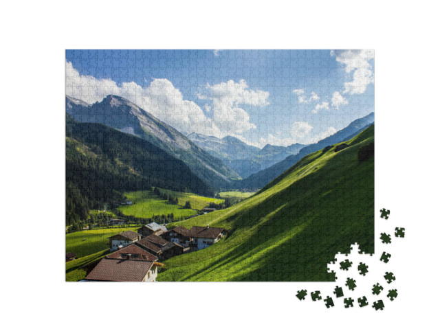Puzzle 1000 Teile „Tuxertal mit Hintertuxer Gletscher“