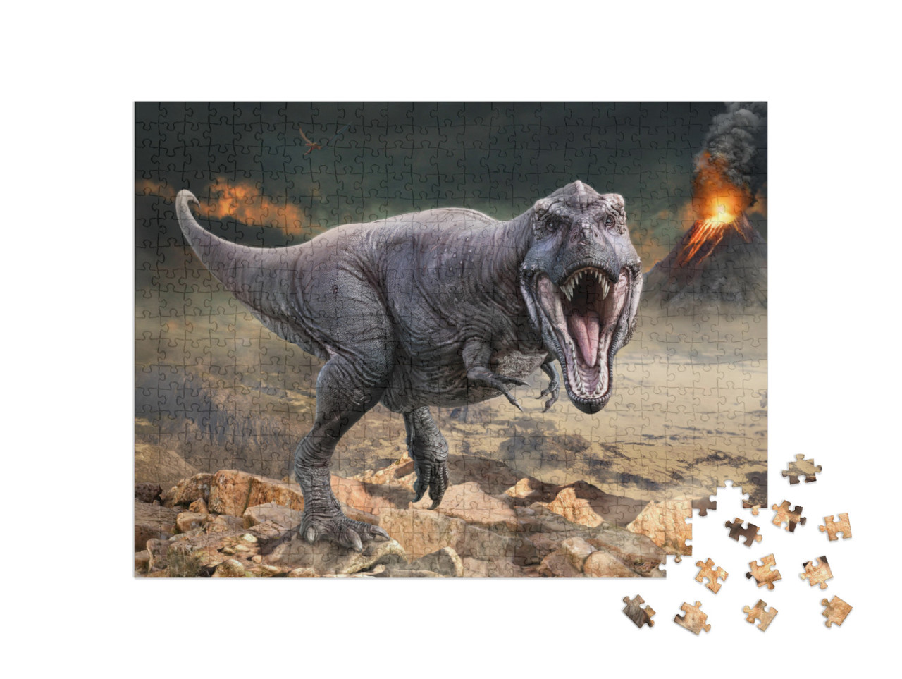 Puzzle 500 Teile „3D-Illustration des Tyrannosaurus rex“