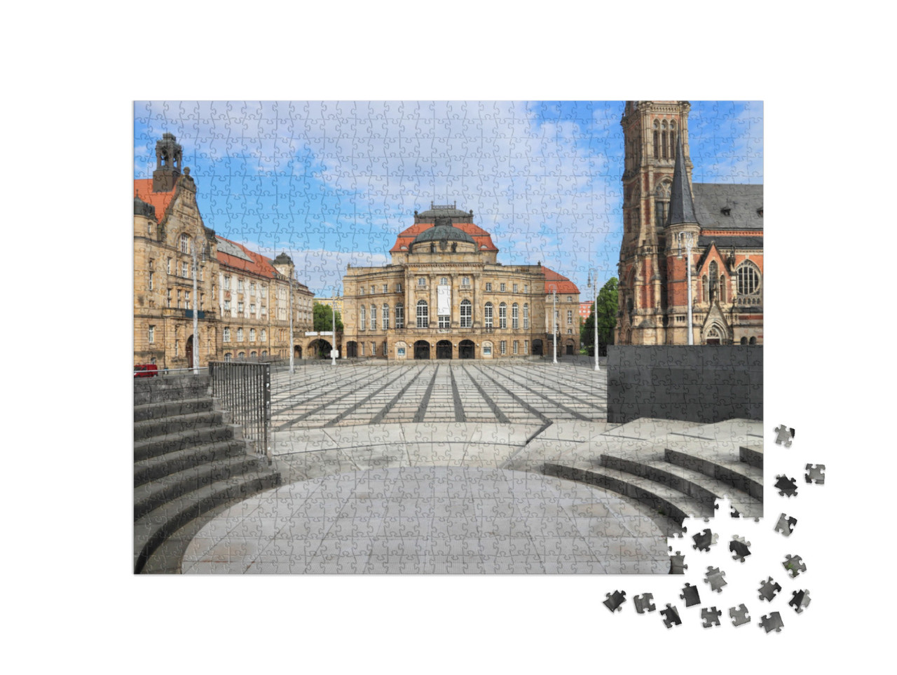 Puzzle 1000 Teile „Theaterplatz in Chemnitz, Deutschland“