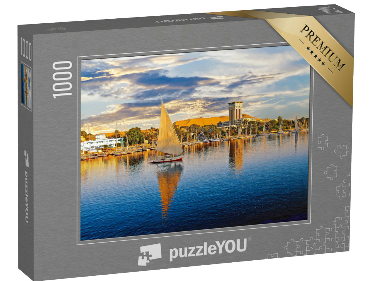 Puzzle 1000 Teile „Luxor am Nil ist ein beliebter Ort für Touristenboote“