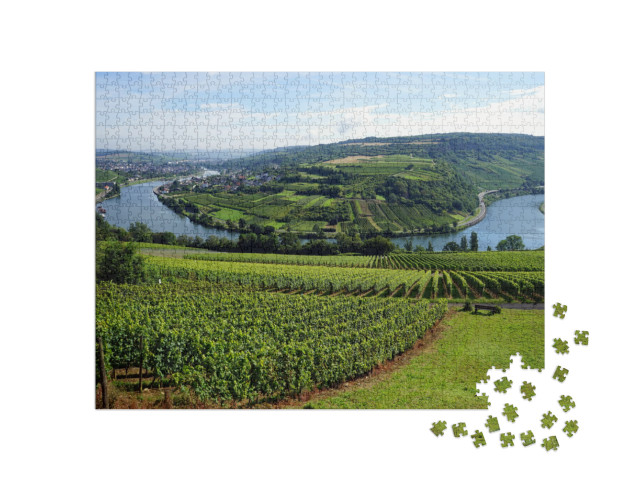 Puzzle 1000 Teile „Das Moseltal an der Grenze zwischen Deutschland und Luxemburg“