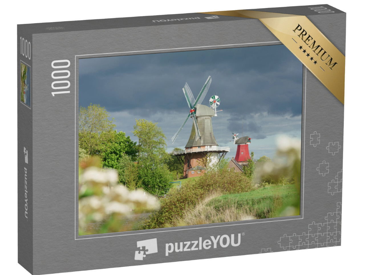 Puzzle 1000 Teile „Windmühle in Greetsiel, Norddeutschland“