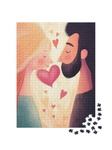 Puzzle 1000 Teile „Valentinstag voller Liebe“