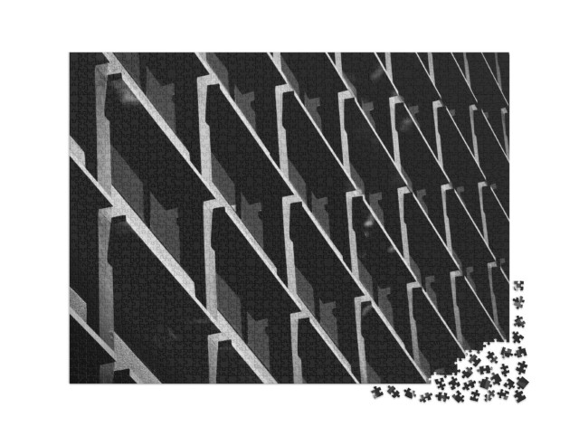 Puzzle 2000 Teile „Abstrakte Architektur in Schwarz und Weiß“