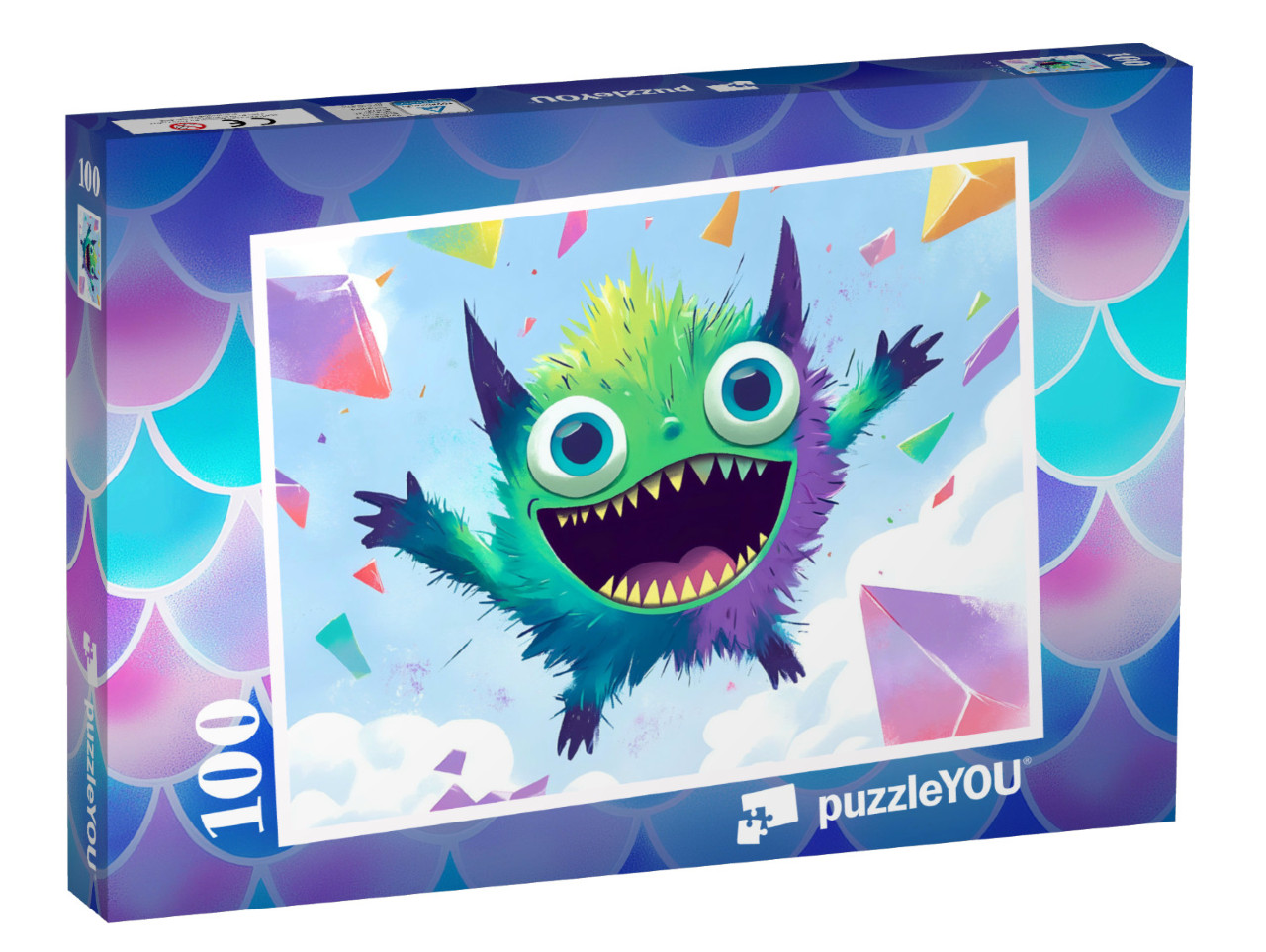 Puzzle 100 Teile „Das wilde Flugungeheuer“