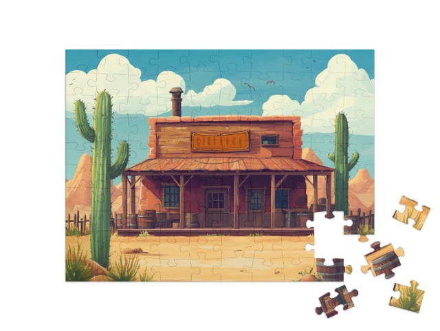 Puzzle 100 Teile „Willkommen im Wild-West-Saloon“