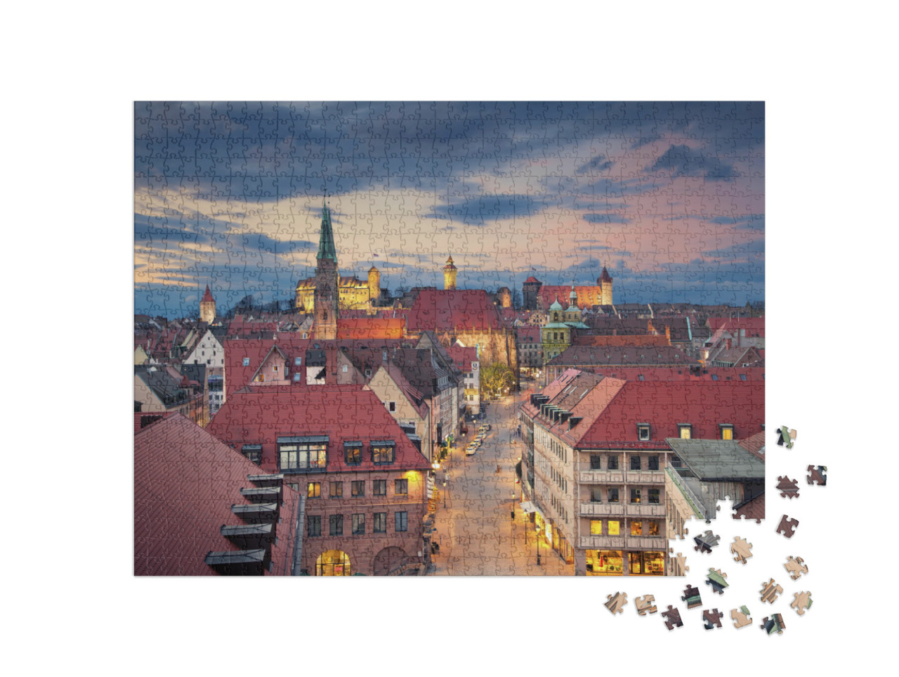 Puzzle 1000 Teile „Bild der historischen Innenstadt von Nürnberg, Deutschland“