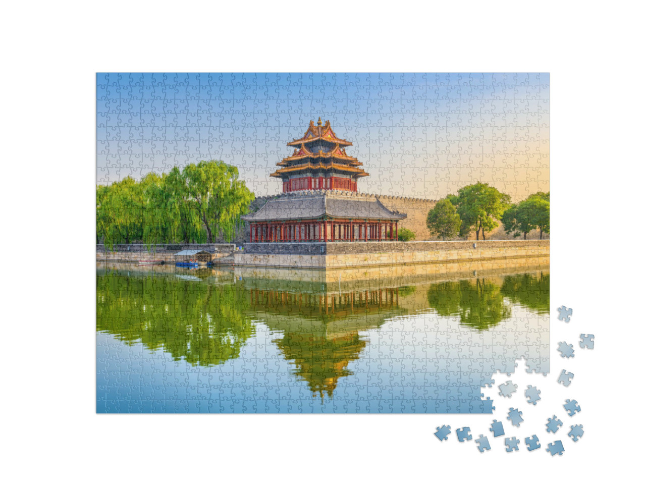 Puzzle 1000 Teile „Peking, China, an der Ecke des äußeren Burggrabens der Verbotenen Stadt“