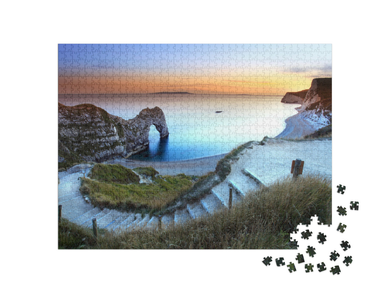 Puzzle 1000 Teile „Sonnenuntergang in Dorset, England“