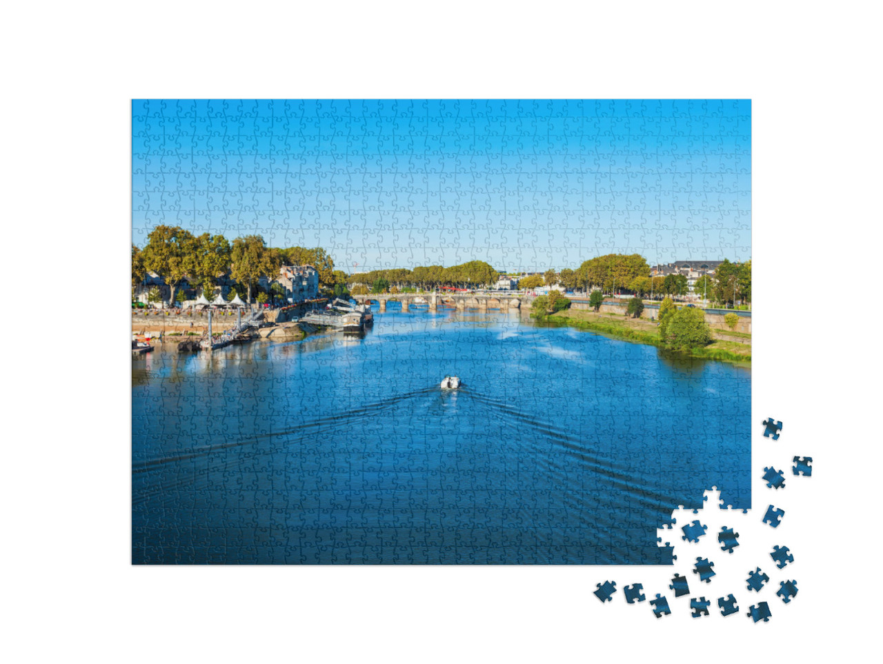 Puzzle 1000 Teile „Die Loire bei Angers im Westen Frankreichs“
