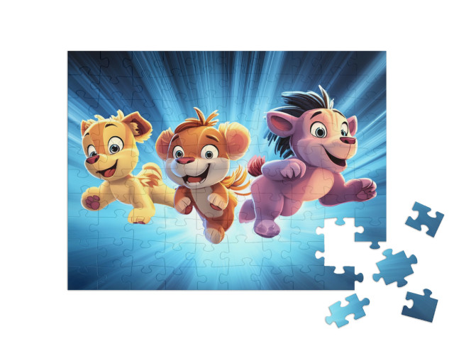 Puzzle 100 Teile „Wettrennen: wer ist am Schnellsten“
