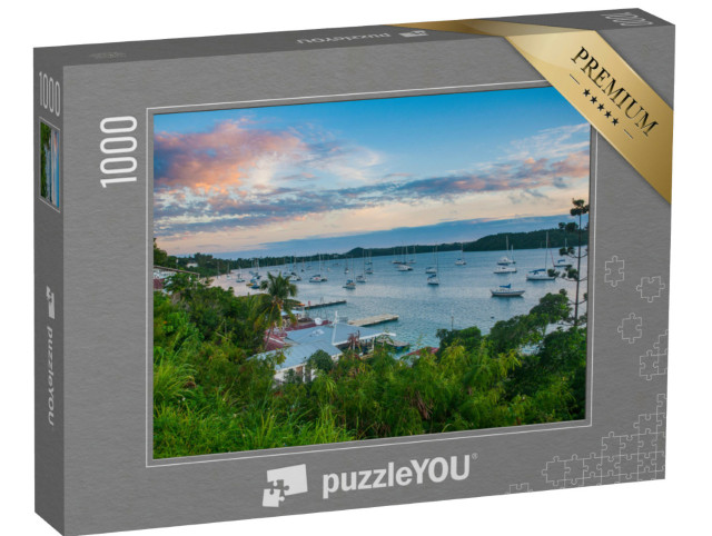 Puzzle 1000 Teile „Die Bucht von Neiafu nach Sonnenuntergang, Vava'u-Inseln, Tonga, Südpazifik“