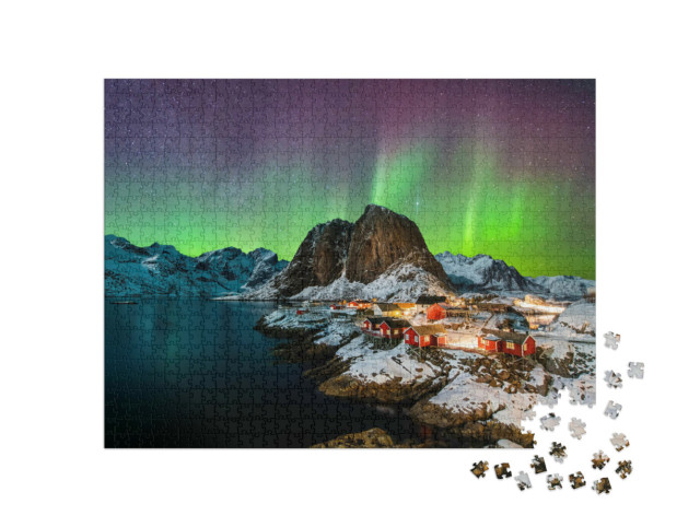Puzzle 1000 Teile „Polarlichter über Hamoy, Norwegen“