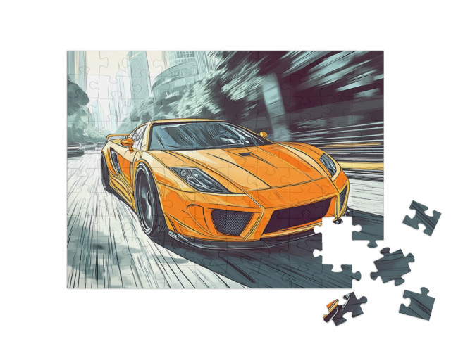 Puzzle 100 Teile „Der Turbo-Blitz auf Rädern“