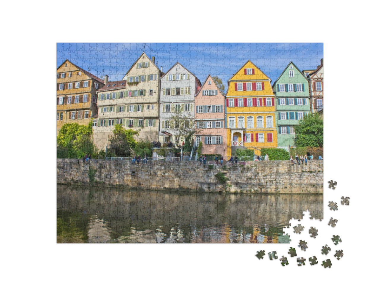 Puzzle 1000 Teile „Tübingen, Altstadtansicht am Neckar, Deutschland“