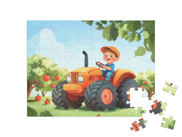 Puzzle 100 Teile „Die Erntehelfer auf dem Bauernhof“