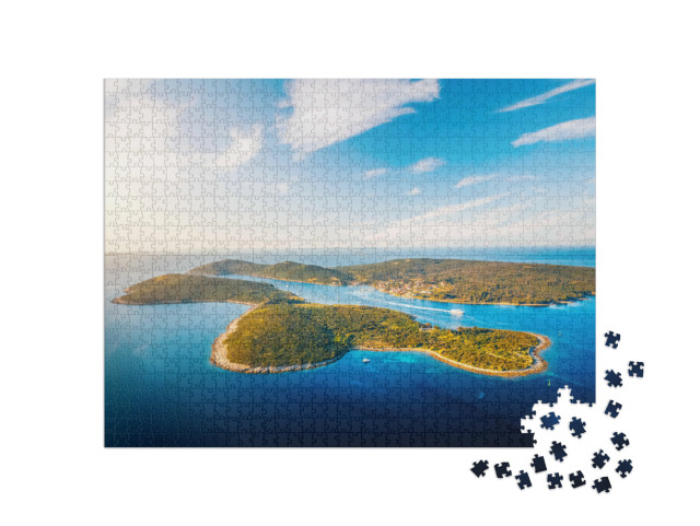 Puzzle 1000 Teile „Wunderschöne Insel Ilovik am Kvarner Golf, Kroatien“