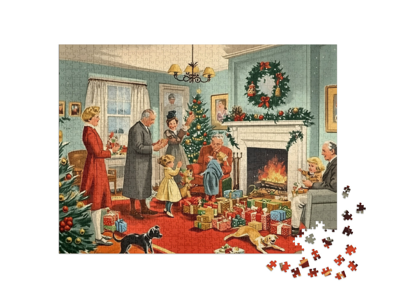 Puzzle 1000 Teile „Creepy Christmas 1950: Skurrile Mutationen“