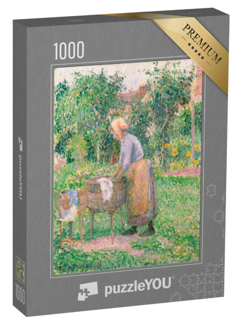 Puzzle 1000 Teile „Camille Pissarro - Eine Wäscherin in Éragny“