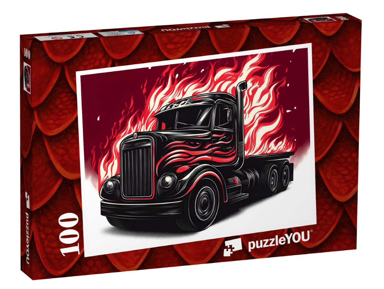 Puzzle 100 Teile „Der rote Renntruck“