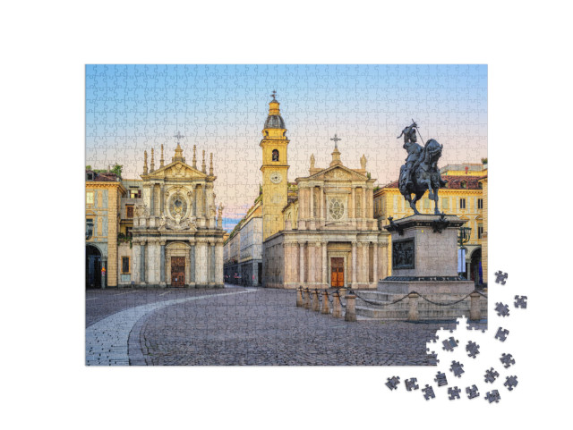 Puzzle 1000 Teile „Piazza San Carlo in der Altstadt von Turin, Italien“