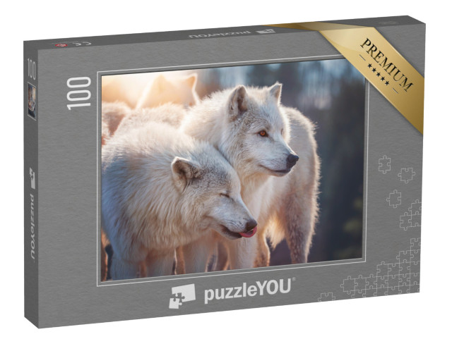 Puzzle 100 Teile „Arktischer Wolf“