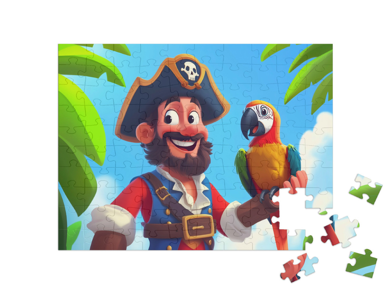 Puzzle 100 Teile „Der Pirat, der den Regenbogen fand“