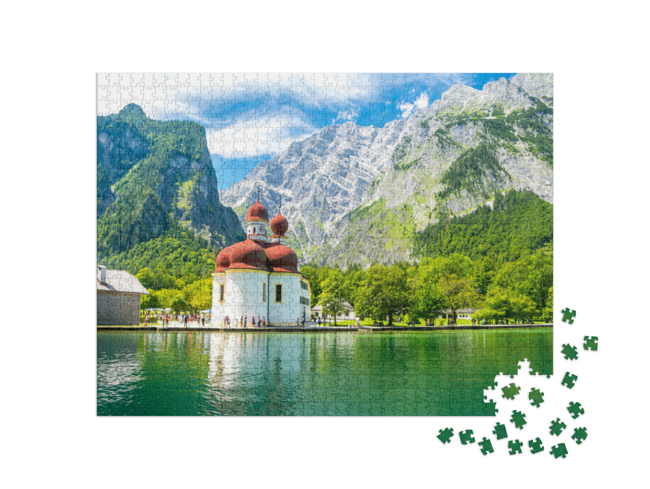 Puzzle 1000 Teile „Der Königsee mit St. Bartholomäus Kirche“