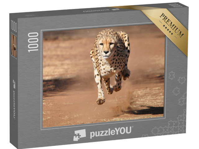 Puzzle 1000 Teile „Gepard beim Lauf, komplett in der Luft“