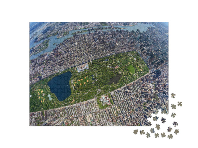 Puzzle 1000 Teile „Central Park Manhatten von oben - Little Planet Effect“