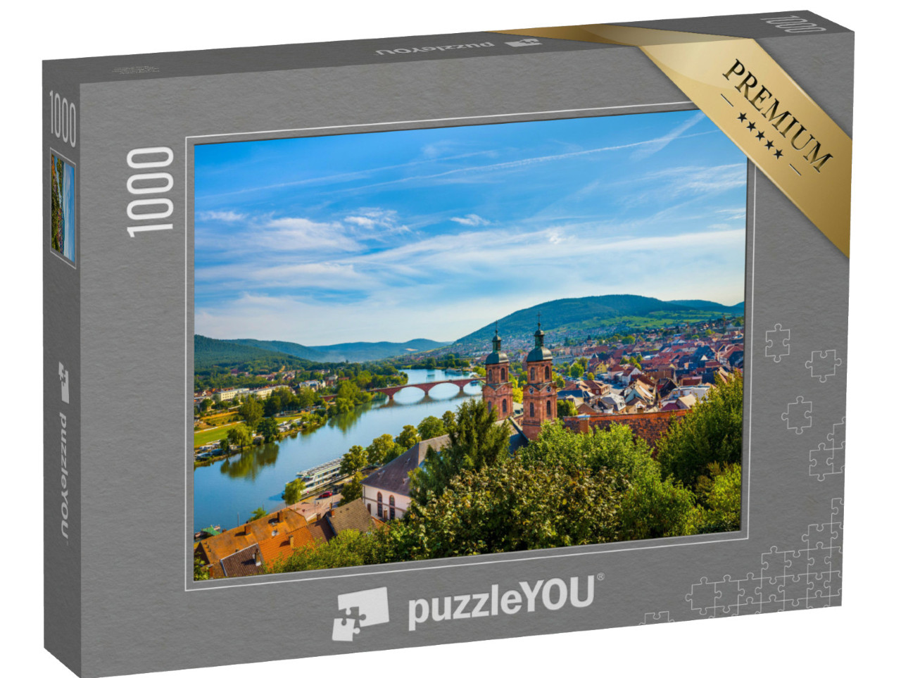 Puzzle 1000 Teile „Mittelalterliche deutsche Stadt Miltenberg am Main, Bayern“