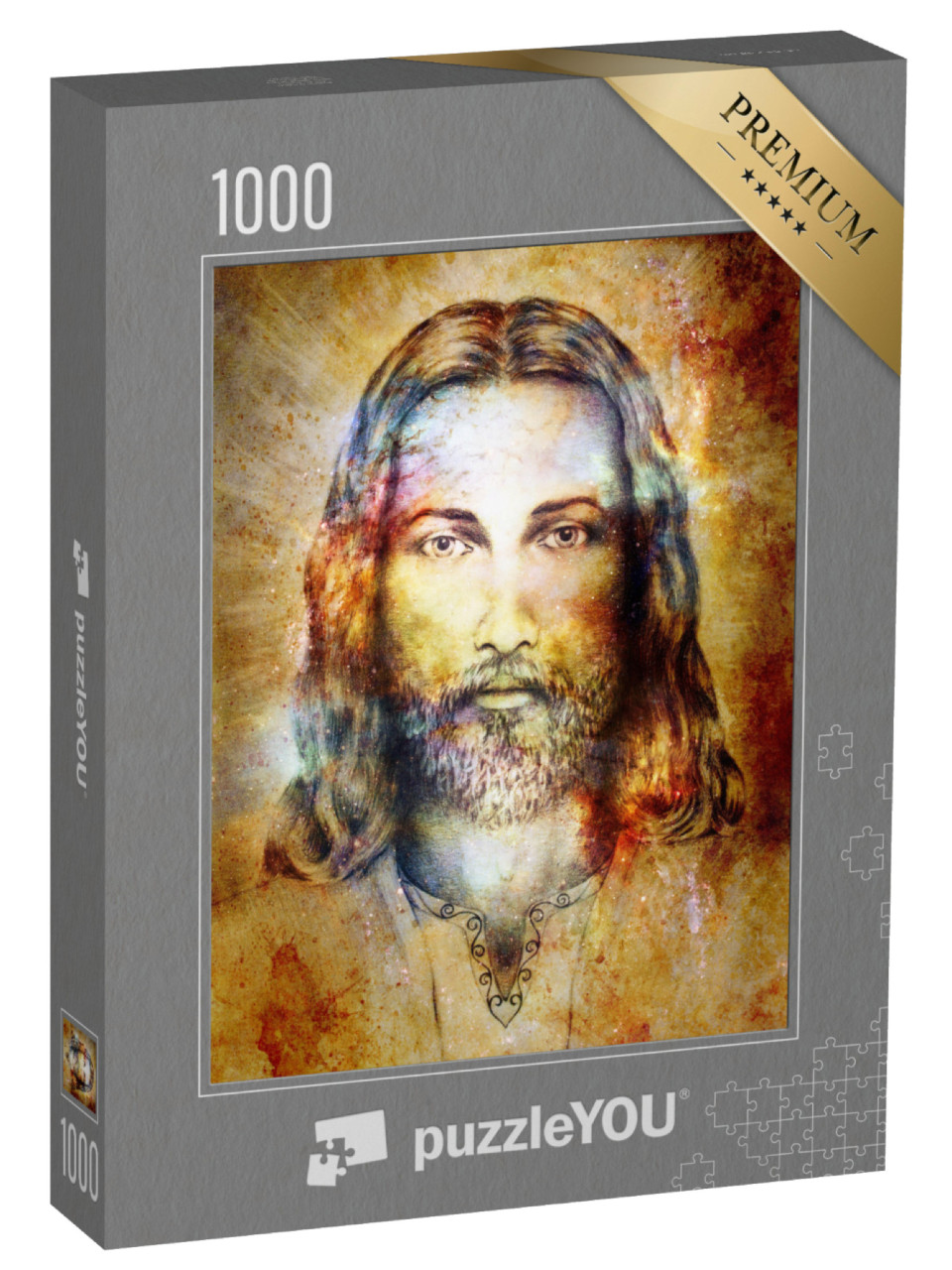 Puzzle 1000 Teile „Bleistift Portrait: Jesus Christus im Licht“