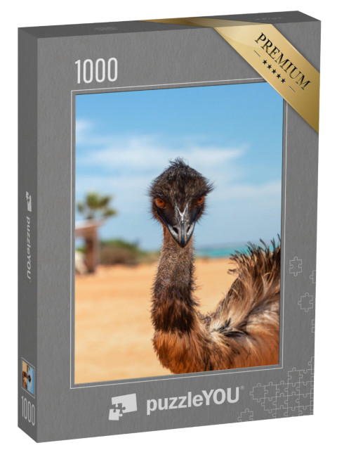 Puzzle 1000 Teile „Emu-Familie im Busch an der Haifischbucht, Francois-Peron-Nationalpark“