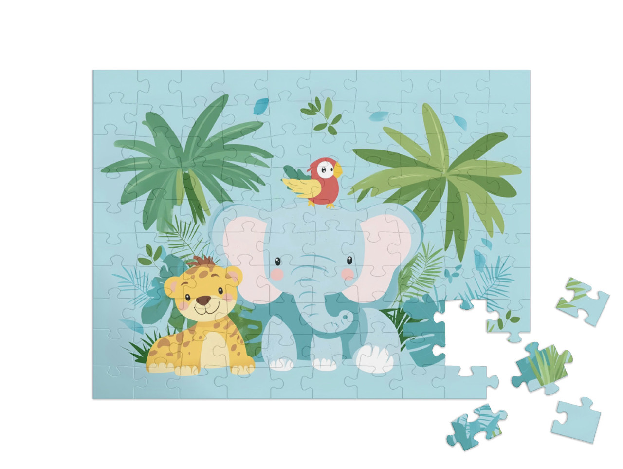 Puzzle 100 Teile „Eli der Elefant und seine Freunde“