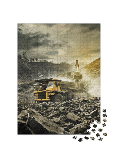 Puzzle 1000 Teile „Bergbau-Kipplaster“