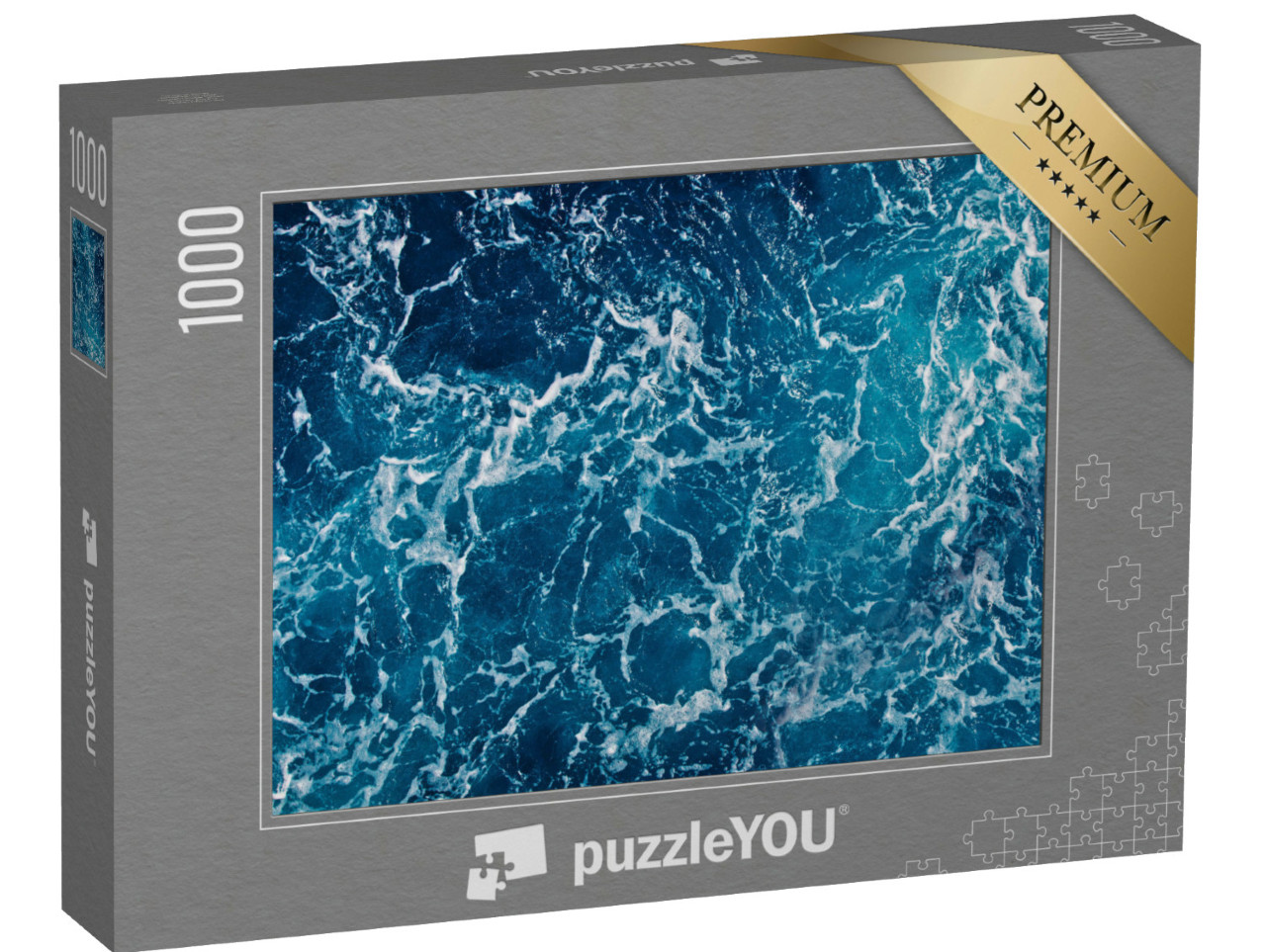 Puzzle 1000 Teile „Luftaufnahme von einer Meerwasseroberfläche, Gischt, Hintergrund“