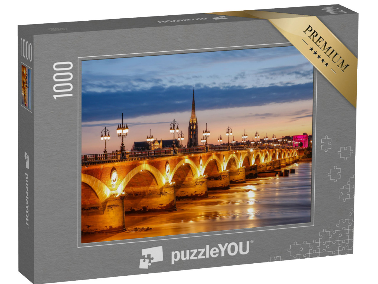 Puzzle 1000 Teile „Pont de Pierre in Bordeaux, Frankreich“