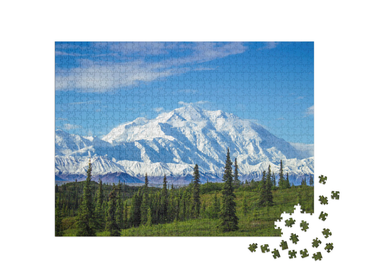 Puzzle 1000 Teile „Frühmorgendlicher Blick auf den Mount Denali“