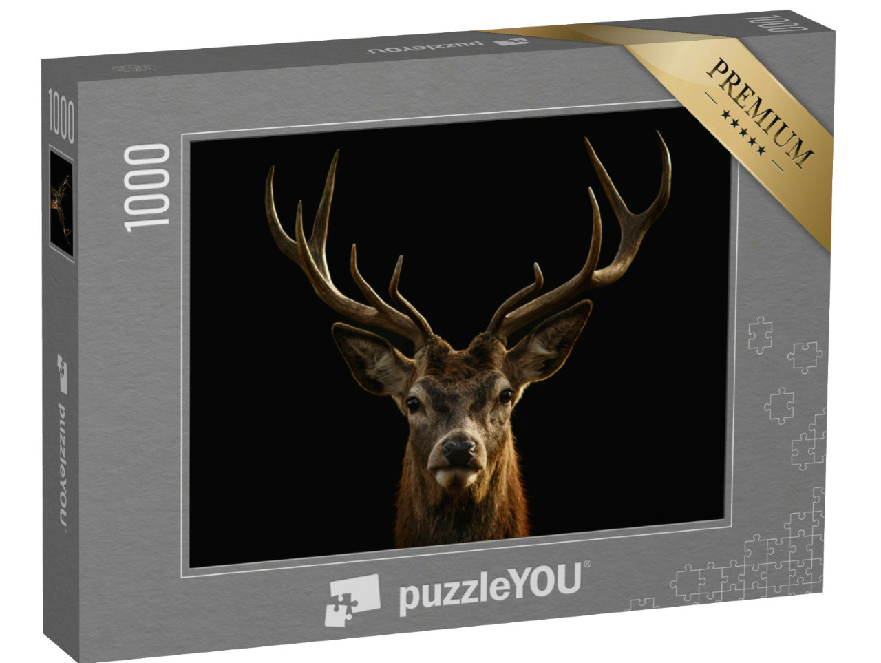 Puzzle 1000 Teile „Portrait: Majestätisches Rotwild mit großem Geweih“
