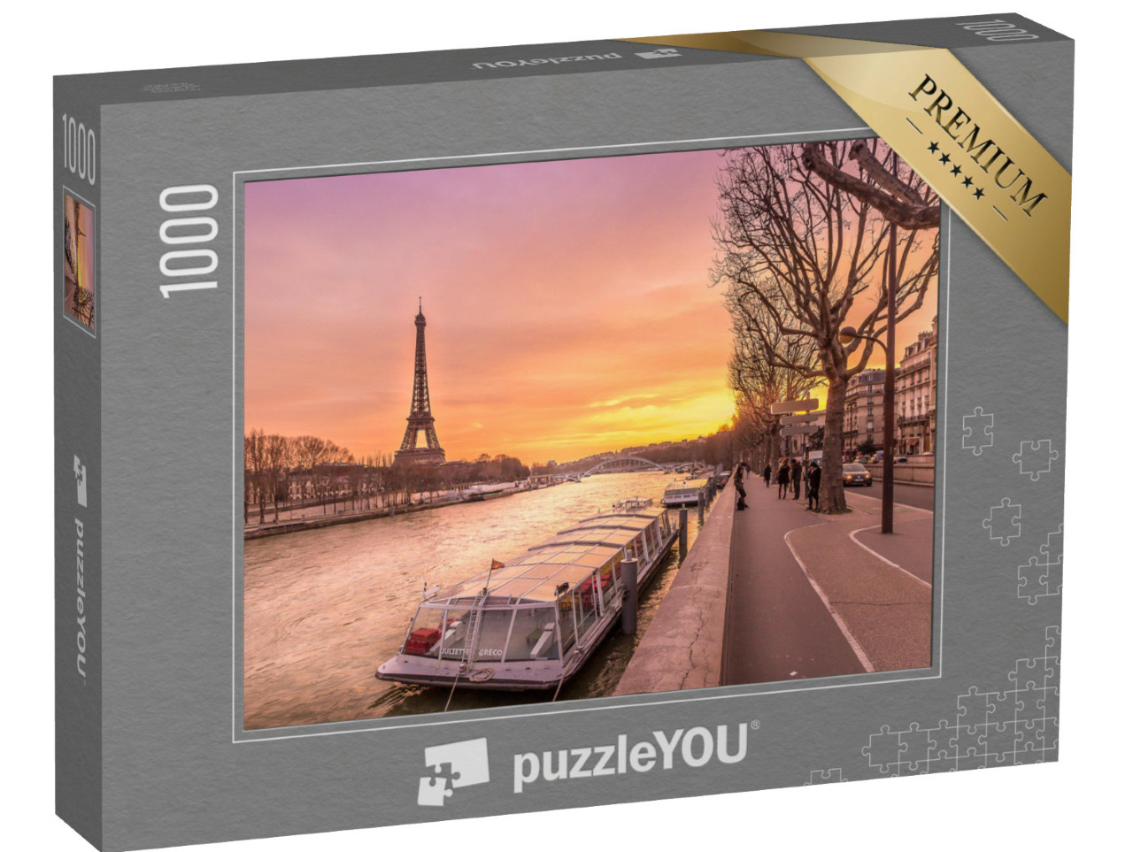 Puzzle 1000 Teile „Die Seine in Paris im bezaubernden Sonnenuntergang“