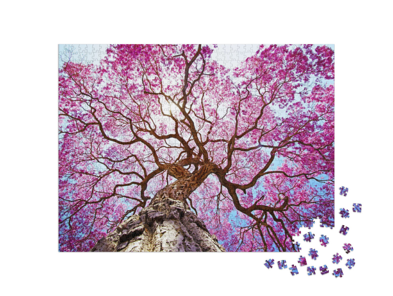 Puzzle 1000 Teile „Wunderschöner rosa Lapacho-Baum, Brasilien“
