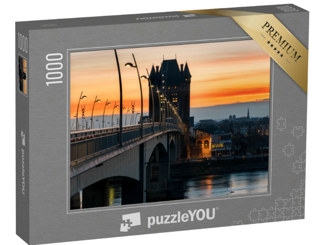 Puzzle 1000 Teile „Rheinbrücke in Worms bei Sonnenuntergang“