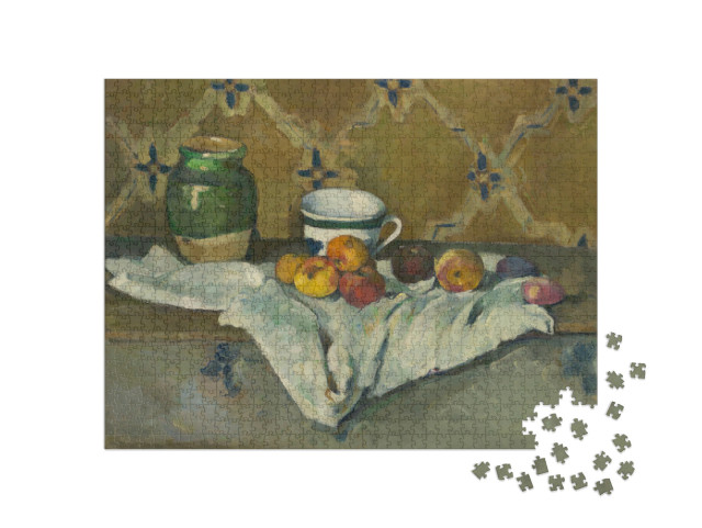 Puzzle 1000 Teile „Paul Cézanne - Stilleben mit Krug, Tasse und Äpfeln“