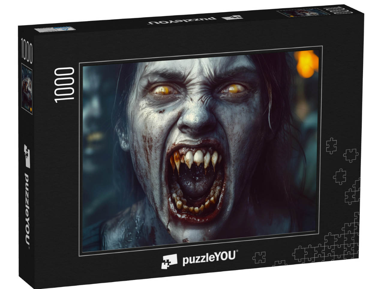 Puzzle 1000 Teile „Zombie mit scharfen Zähnen, Halloween“