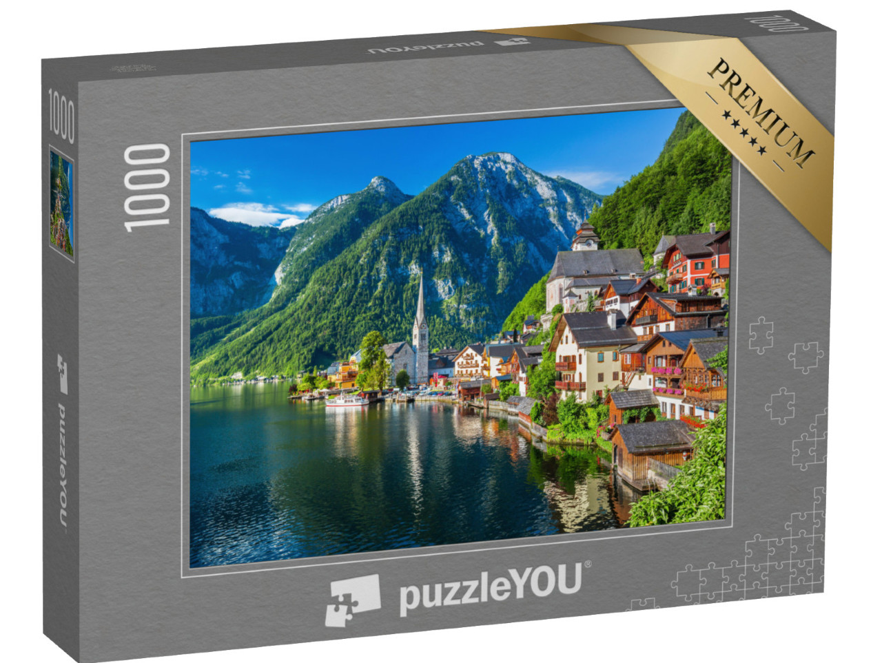 Puzzle 1000 Teile „Schönes Licht über Hallstatt, Salzkammergut, Österreich, Alpen“