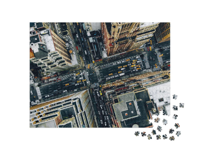 Puzzle 1000 Teile „Vogelperspektive: New York Downtown“