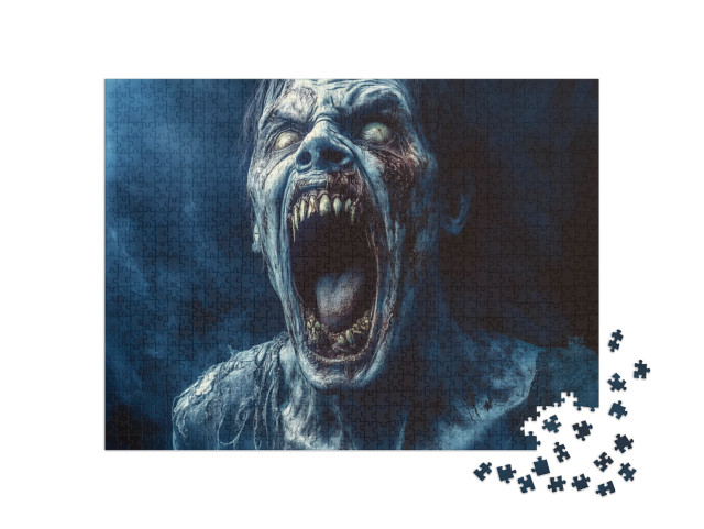 Puzzle 1000 Teile „Blutverschmierter Zombie“