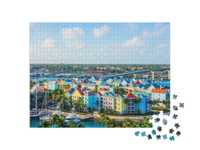 Puzzle 1000 Teile „Luftaufnahme von Nassau in HD, USA“