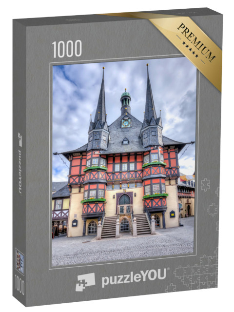 Puzzle 1000 Teile „Rathaus von Wernigerode am Marktplatz, Deutschland“